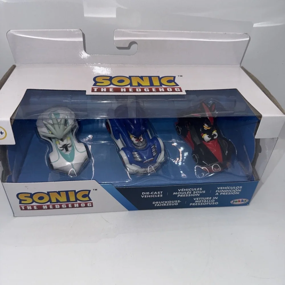 Jakks Sonic The Hedgehog 1:64 DieCast Vehicles 3-Pack Silver, Sonic & Shadow NIB